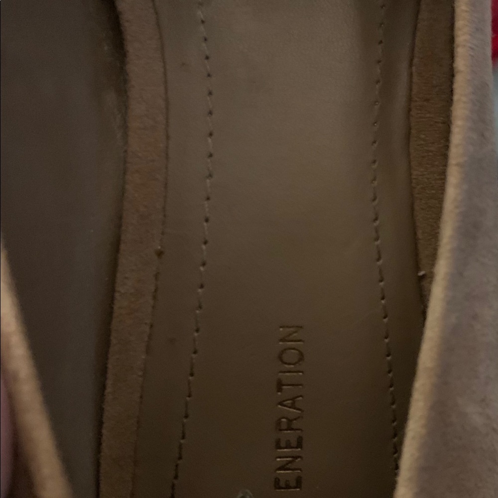 Suede shoes .